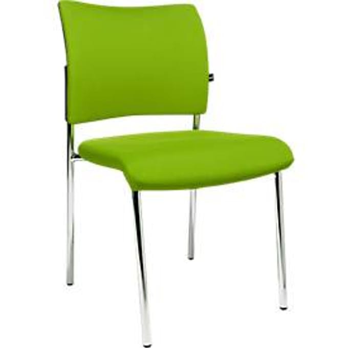 Bezoekersstoel, 4-poot, gestoffeerd, zonder armleuningen, set van 2, groen