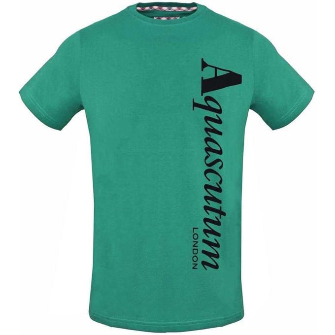 Aquascutum Heren verticaal logo T-shirt (Groen)