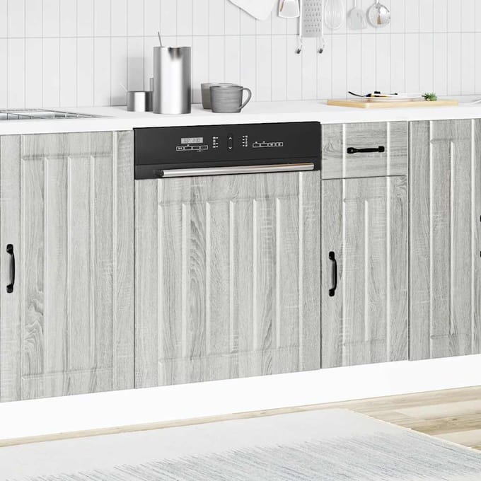 vidaXL - Vaatwaspaneel - Lucca - bewerkt - hout - grijs - sonoma - eiken