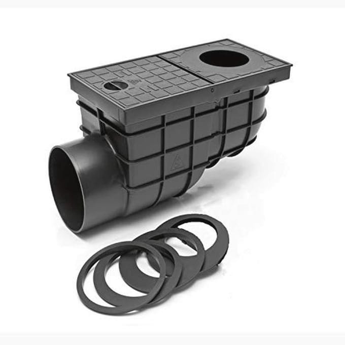 Horizontale regenzinkbak met rooster 110 mm - Afvoeroplossing voor regenwater