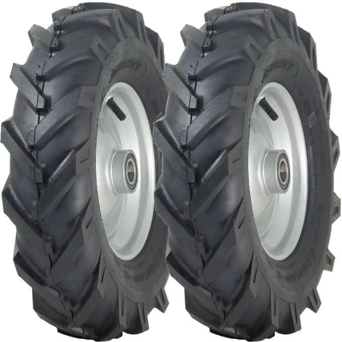 4.80/4.00-8 Rotovator-velg met open midden en noppen, 25 mm kogellager (set van 2)
