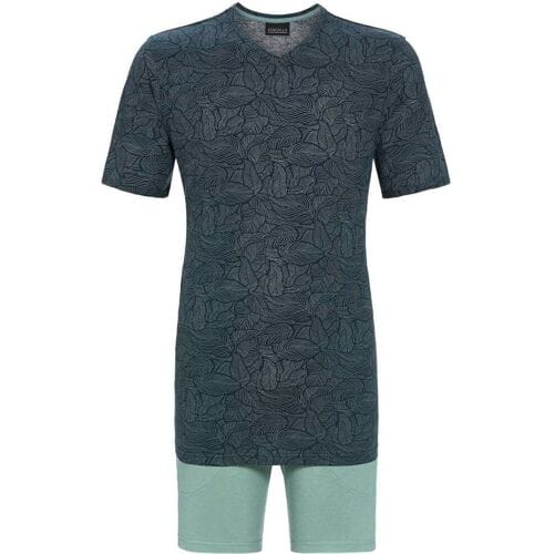 Ringella Heren shortama bladeren antraciet Grijs man 56