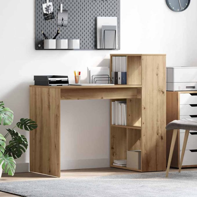 vidaXL - Bureau - Artisan - Eiken - Bewerkt - hout - 108 - x - 55 - x - 103.5 - cm