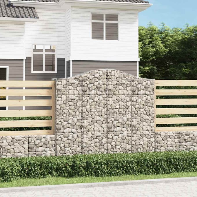 vidaXL Schanskorven 2 st gewelfd 200x50x180/200 cm ijzer