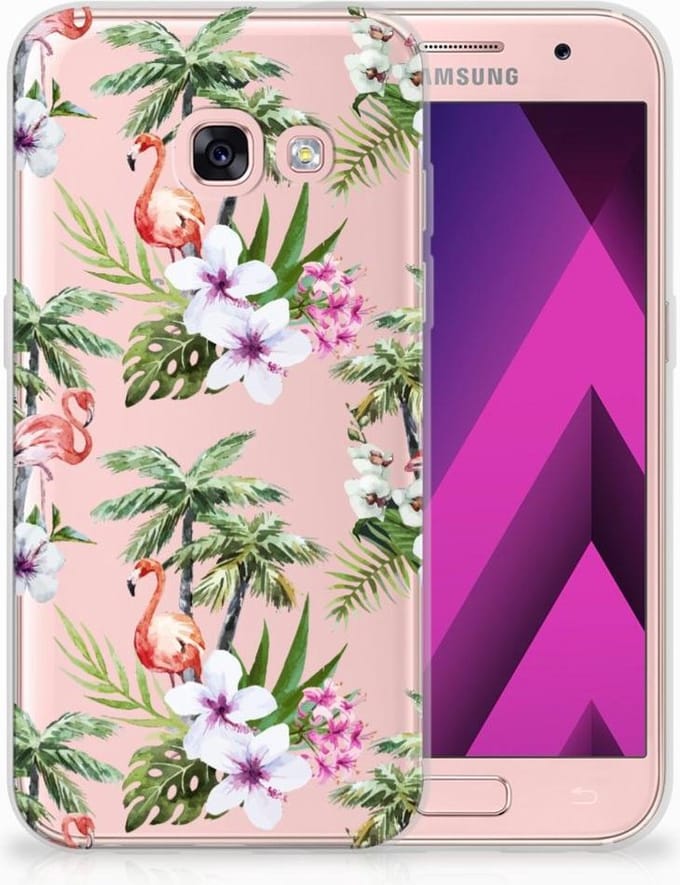 Samsung Galaxy A3 2017 TPU Hoesje Flamingo Palms