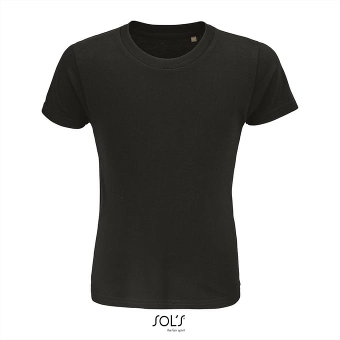 SOL'S - Crusader Kinder T-shirt - Zwart - 100% Biologisch Katoen - 92