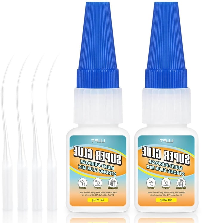 Set van 2 Transparante Multi-Doel Secondelijm, 3 g, Snelle en Sterke Hechting voor Plastic, Metaal, Glas en Leer