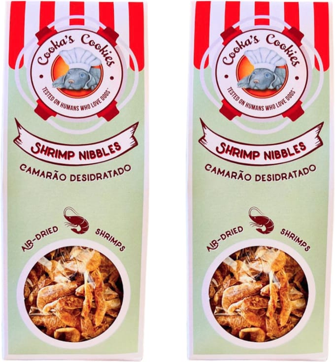 Cooka Cookie's 100% natuurlijke gedroogde hondensnacks van verse garnalen-2-PACK