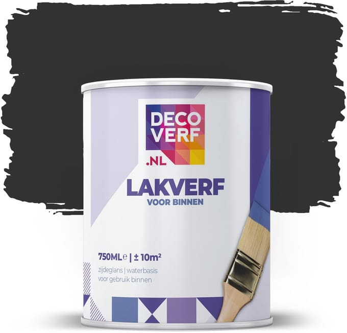 Decoverf lakverf nachtzwart, 750ml