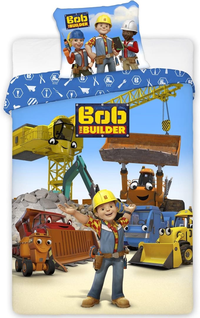 Bob de Bouwer Team Spirit - Dekbedovertrek - Eenpersoons - 140 x 200 cm - Multi