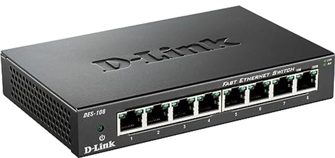 8-poorts Fast Ethernet Switch - Onbeheerd en Ventilatorloos