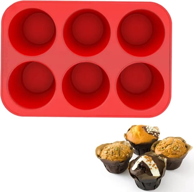 Siliconen muffin set van 6 cupcakes