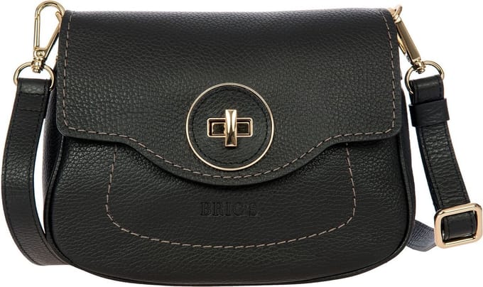 BRIC'S Leren Schoudertas Gondola Gardenia Bag Black Zwart