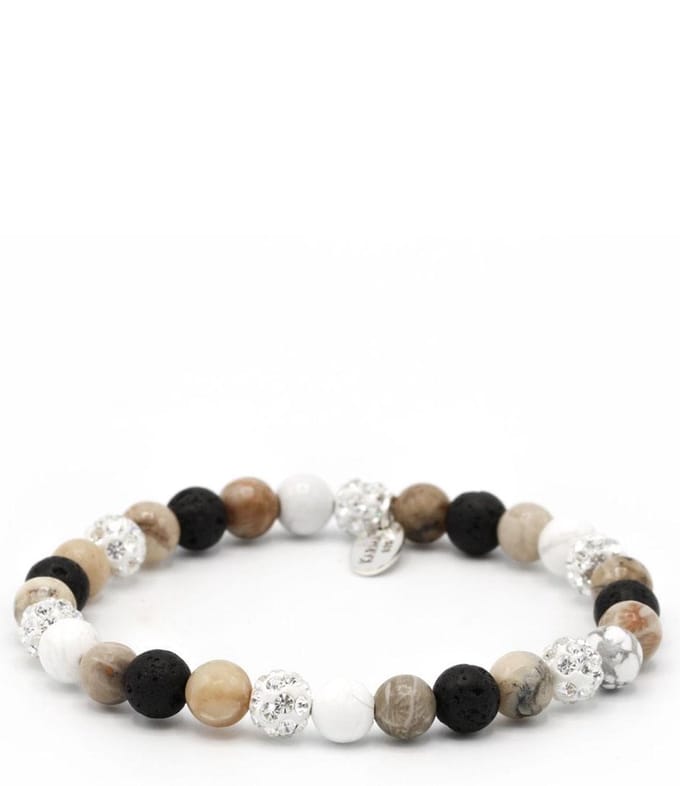 Karma Armband Spiral Shot Of Caramel Elastic White Crystal