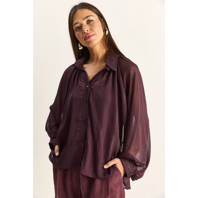 Losse Katoenen Chiffon Shirt