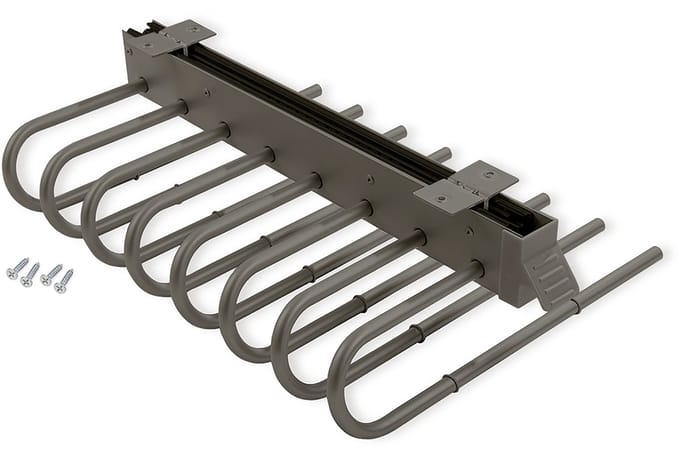 Emuca Uitschuifbaar broekenrek, links, Staal en Plastic, Titanium
