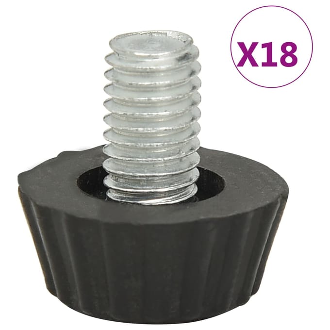 vidaXL - Meubelpoten - 18 - st - verstelbaar - M8 - zwart