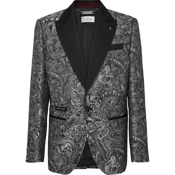 Blazer Met Één Knoop Slim Fit Tattoo