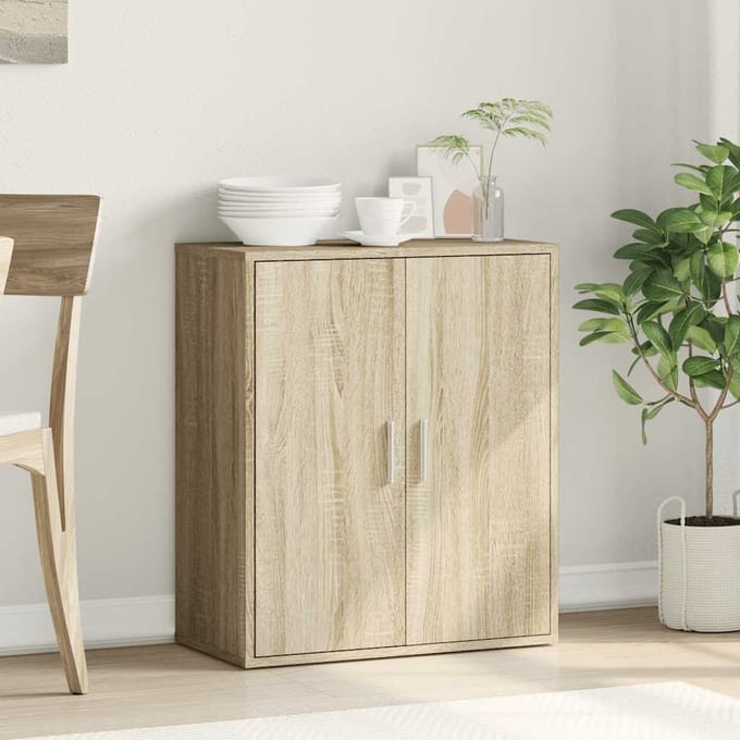 vidaXL - Dressoir - 79x38x80 - cm - bewerkt - hout - sonoma - eikenkleurig