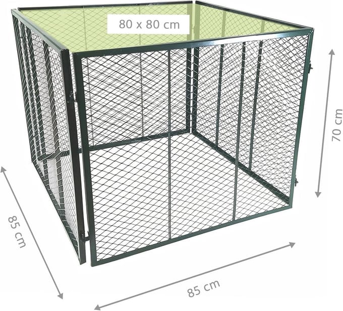 Metaal Compostbak 80 x 80 x 70 cm - Duurzaam, Handige Composteer Oplossing voor Tuin Afval - 448 L Volume