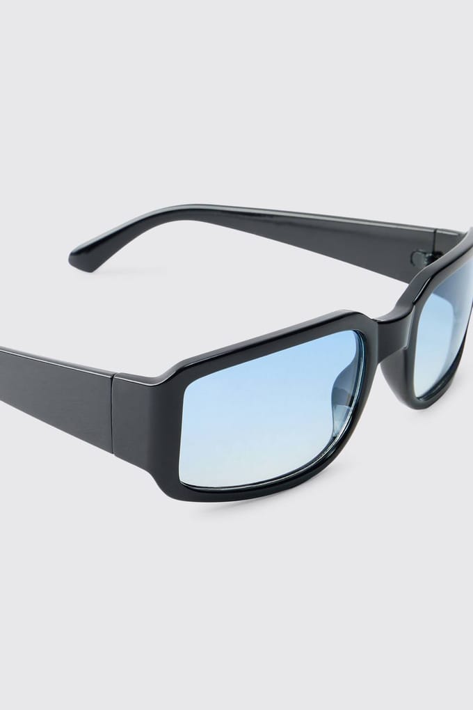 Rechthoekige Zonnebril Met Blauwe Glazen | Blue