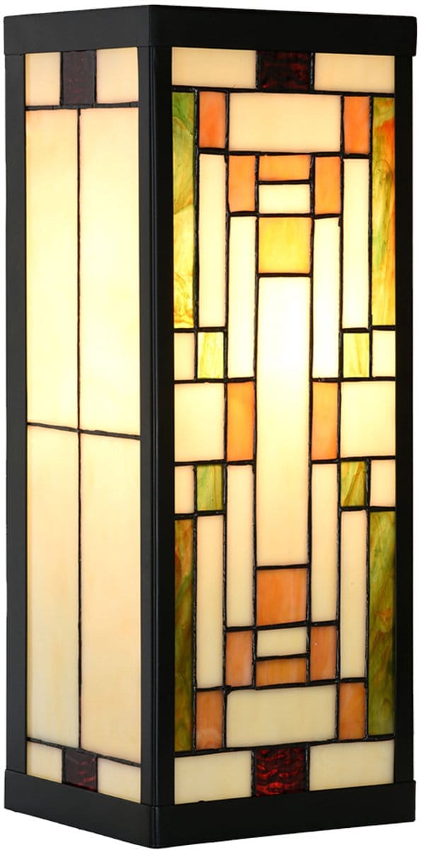 Lumilamp Wandlamp Tiffany 14x16x40 cm Beige Glas