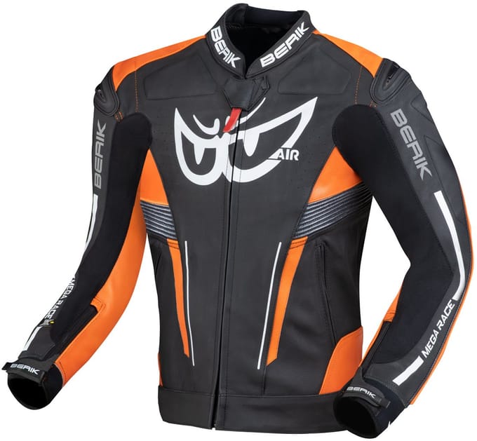 Berik Air-B Zwart Oranje Leren Motorjas - Jas