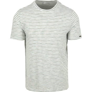 No Excess T-shirt Crewneck Multi Coloured Melange Stripes Green Maat: XXL | Basic T-Shirts Outlet | Heren | Groen