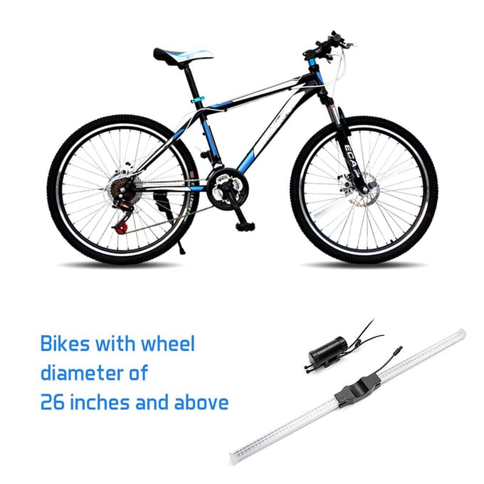 64 LED's fietswielverlichting Hoge resolutie fietsspaakwiellicht Programmeerbare motor RGB-display wit