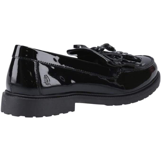 Hush Puppies Verity Kiltie Leren Dames Zwarte Instappers