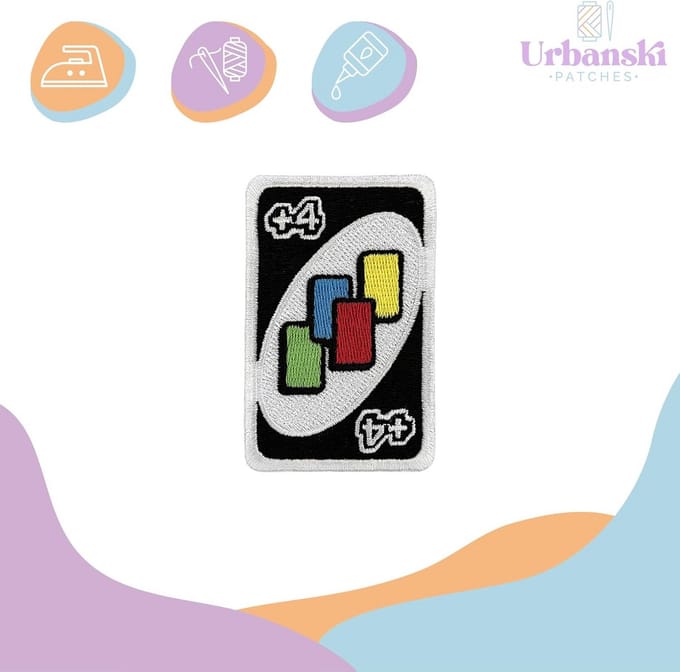 UNO Speelkaarten Opstrijk- of Naaipatch | Geborduurd Embleem 8x5 cm