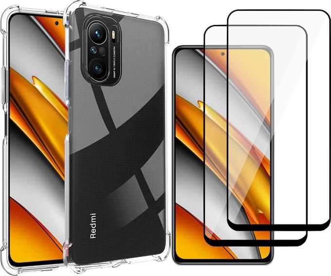 Hoesje geschikt voor Xiaomi Mi 11i - Transparant Backcover Shockproof Case + 2x Glas Full Screen Screenprotector