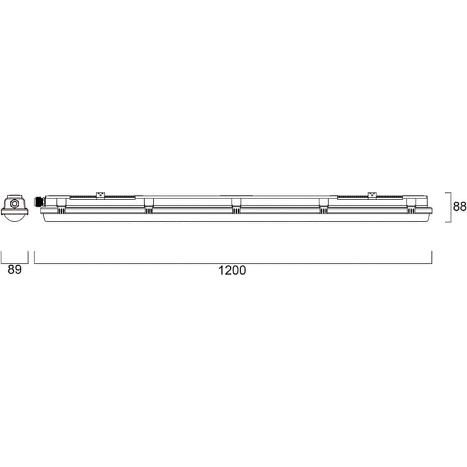 Sylvania LED-sensor-inbouwlamp RESISTO, grijs, 120 cm, 17 W, 840, IP66