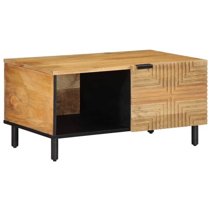 vidaXL - Salontafel - 80x50x40 - cm - massief - mangohout - bruin