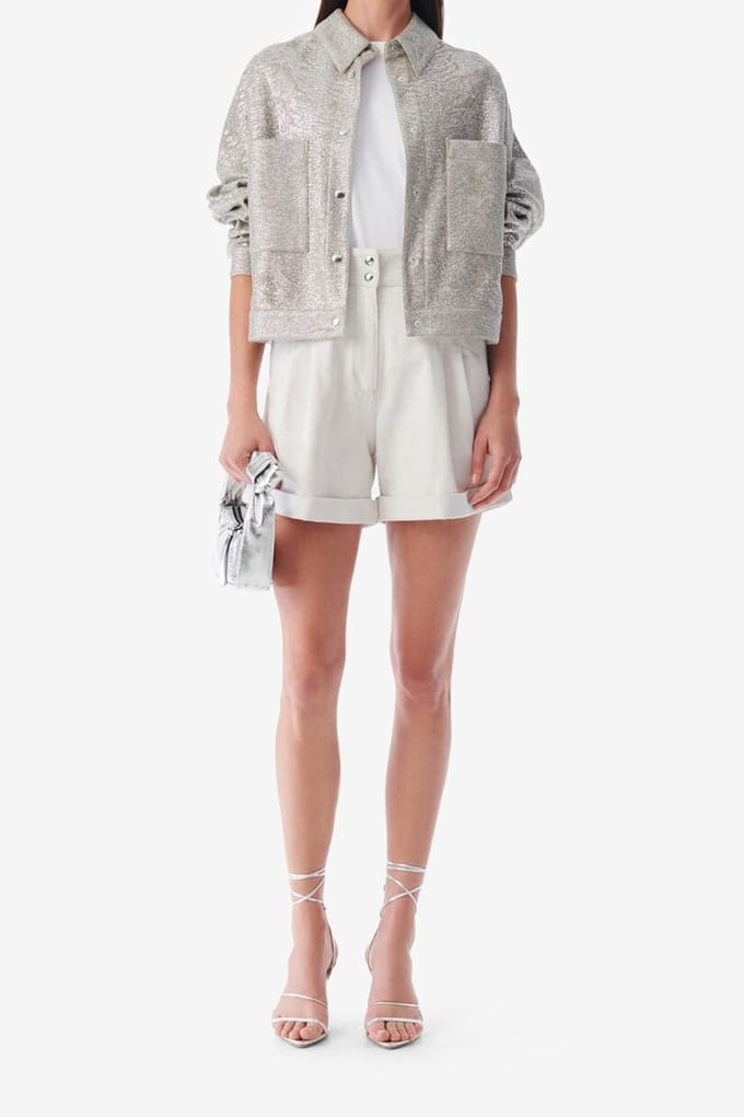 IRO Paris Canva Short Beige/ Natural White Größe: 38 | Cropped-Jacken Outlet | Damen | Weiß