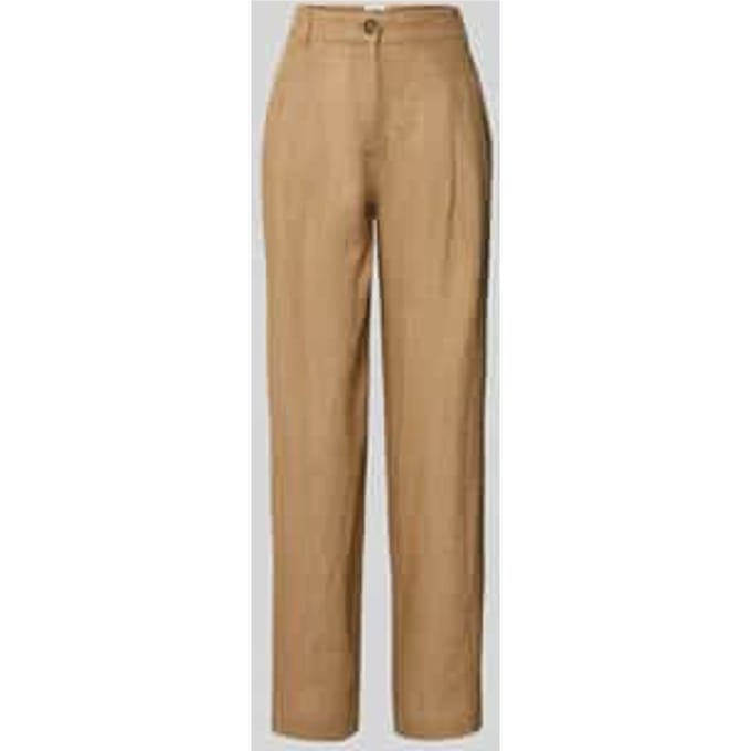 Wide leg linnen broek met bandplooien
