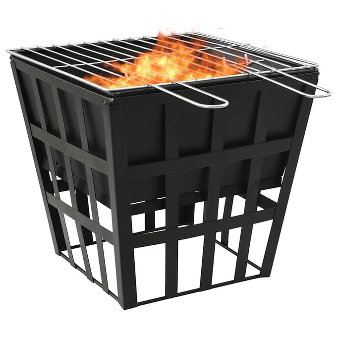 vidaXL - Vuurplaats - en - barbecue - 2-in-1 - 34x34x48 - cm - staal