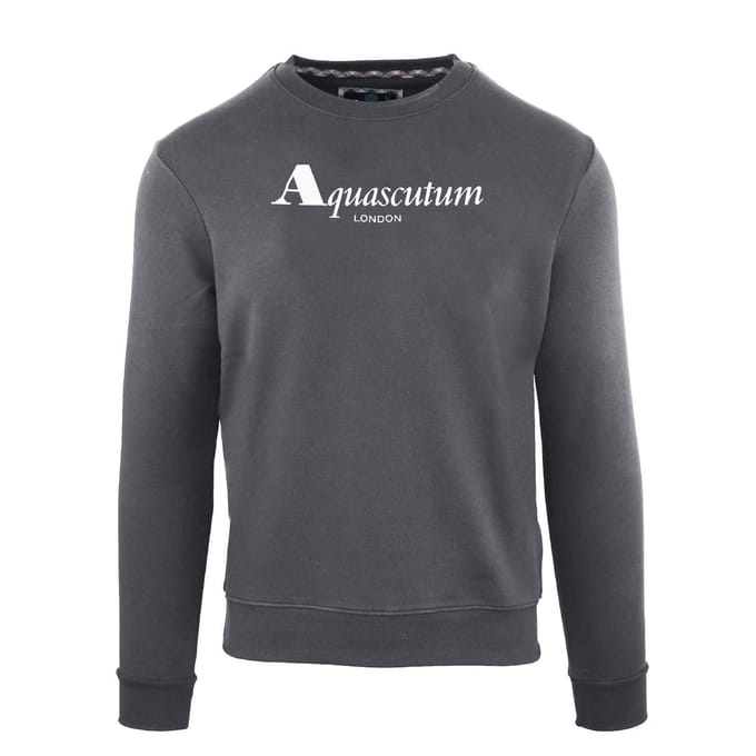 Aquascutum Heren Crew Neck Regular Sweatshirt (Antraciet)