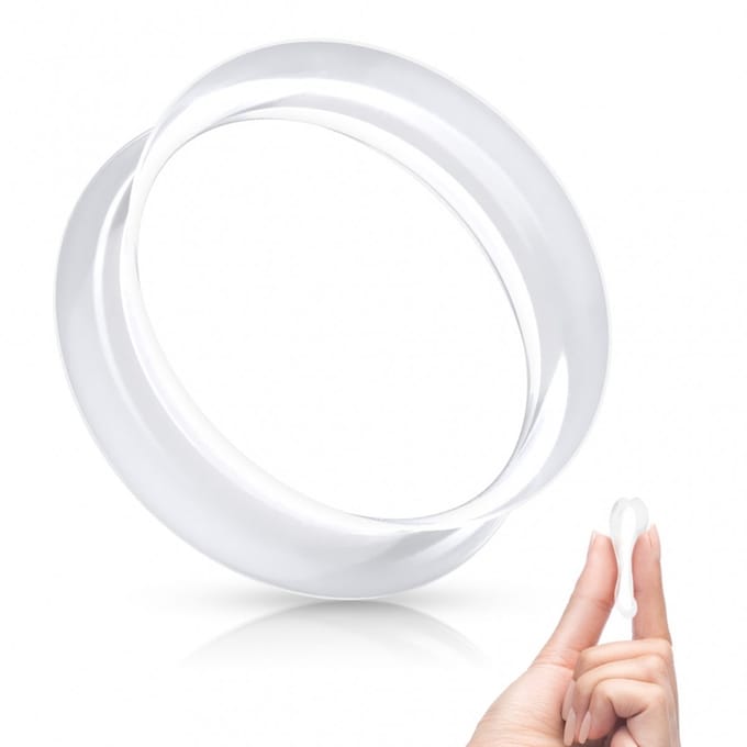 Double-flared Tunnel soft silicone Ultra dunne 5 mm - transparant - LMPiercings