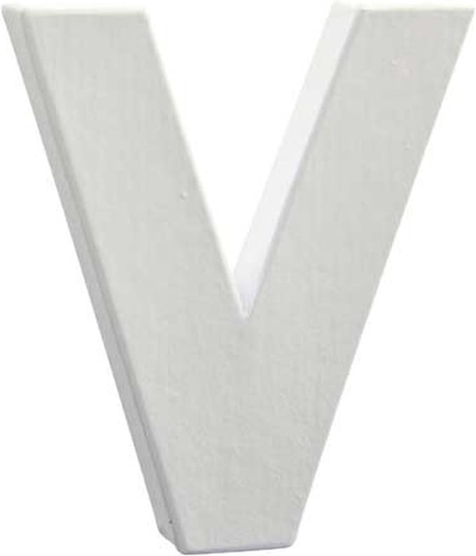 Letter wit V 12 cm