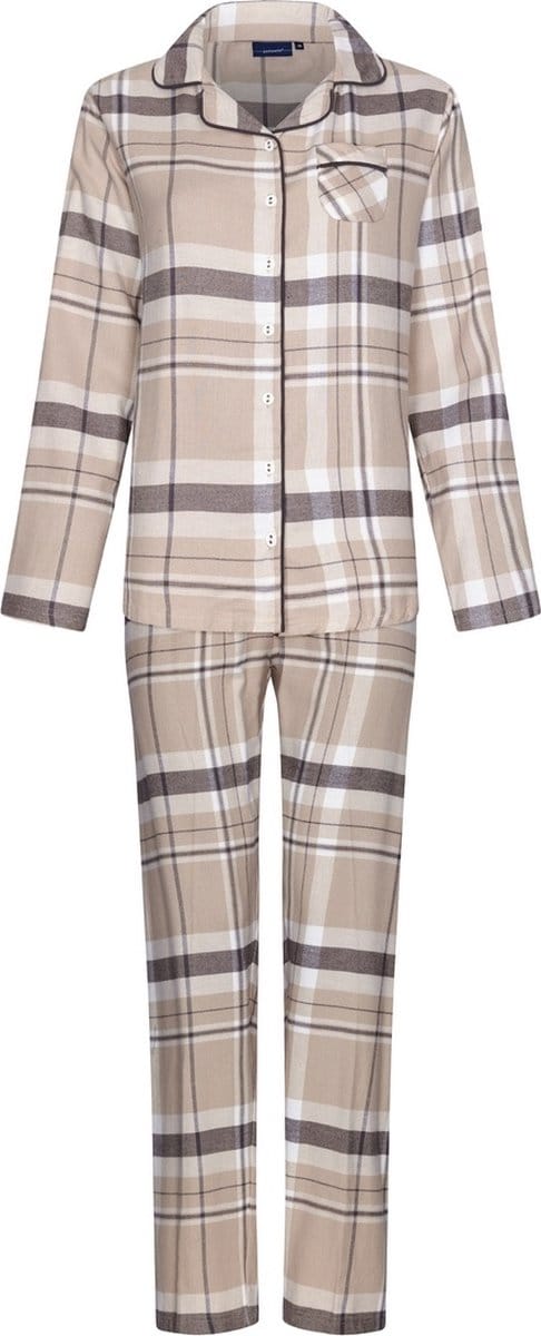 Pastunette dames pyjama met knoopsluiting - 36 - Bruin