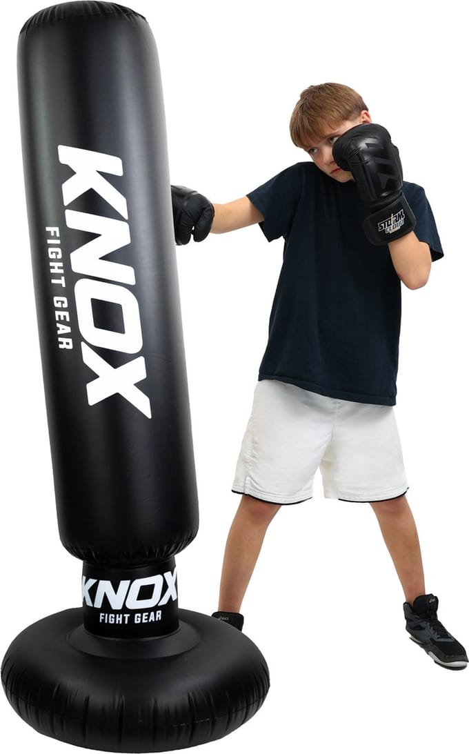 Knox - Dmuchany Bokszak voor Kinderen - Zwart - Training - Stabiele Basis