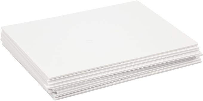 Foam bord, A4, vel 210x297 mm, dikte 3 mm, wit, 10 vel/ 1 doos