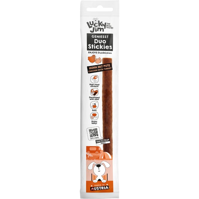 15g Lucky Jim DuoStickies kip met kalkoen hondensnacks