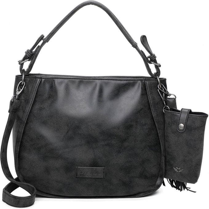 Fritzi aus Preußen Schoudertas Vintag Fritzi Hobo 2 Black Idol Zwart