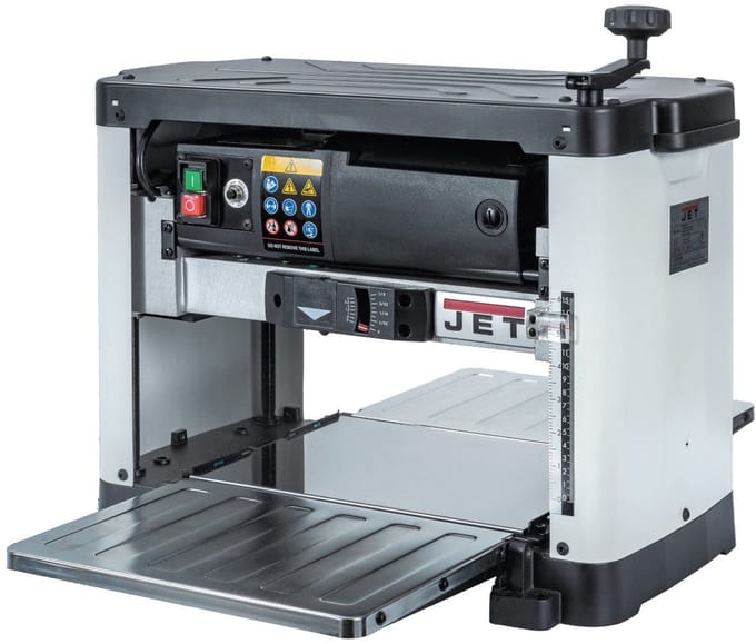 Draagbare schaafmachine 318 mm 2 schaafmessen 1,8 kW 230V tafellengte 710 mm Jet JWP-12L