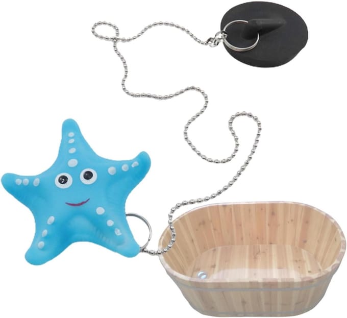 Badkamerstopper met ketting - Afvoerstop wasbak - Water afsluiten - Grappig cartoon design - 42-45 mm - Multi