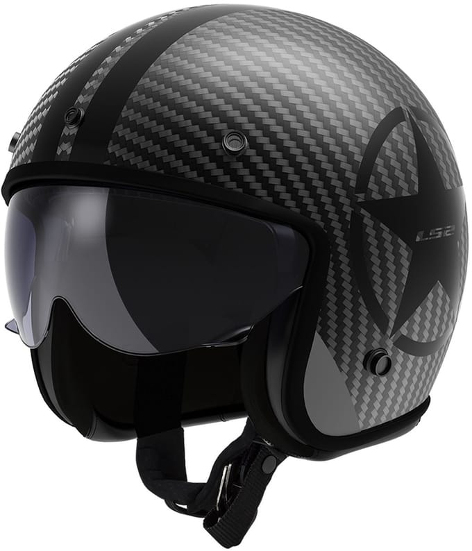 LS2 OF601 Bob II Carbon Star Black 06 Jethelm - Maat L - Helm