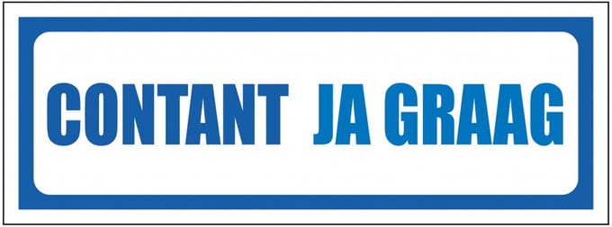 Contant ja graag sticker 200 x 75 mm