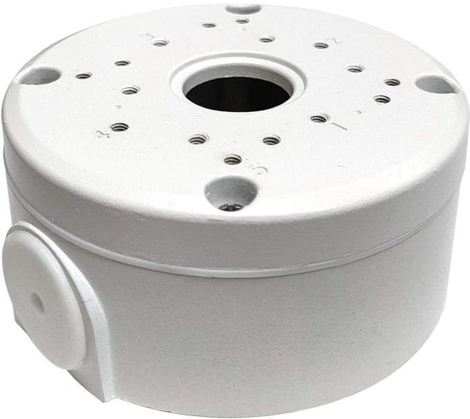 Junction Box - Kabel Opbergdoos - Camera Beveiliging - Solide Metalen Constructie - 12.5 x 11 x 6 cm - Wit